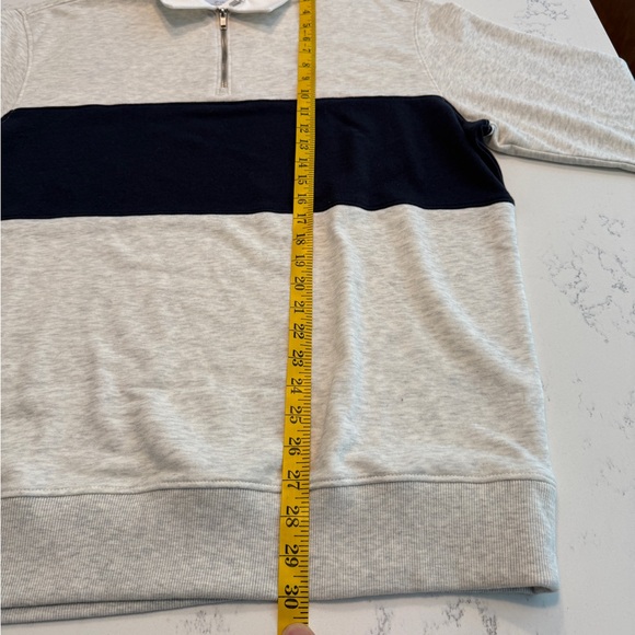 Gray and Navy Quarter-Zip polo Sweatshirt NWT - Picture 2 of 8